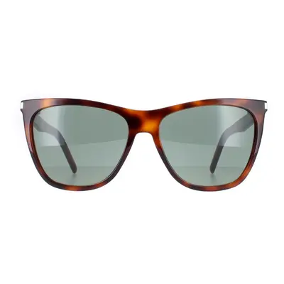 Saint Laurent Sunglasses SL 526 002 Shiny Medium Havana Solid Green