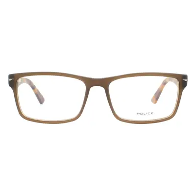 Police Glasses Frames Blackbird 3 VPL391 6W8M Matte Transparent Havana Men