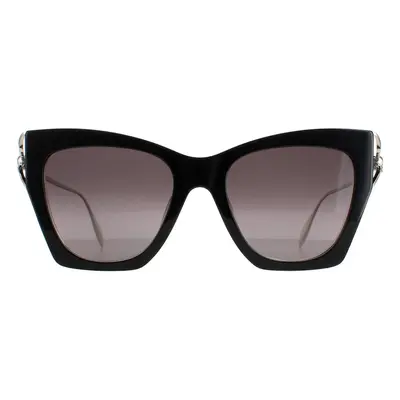 Alexander McQueen Sunglasses AM0375S 001 Black Silver Grey Gradient