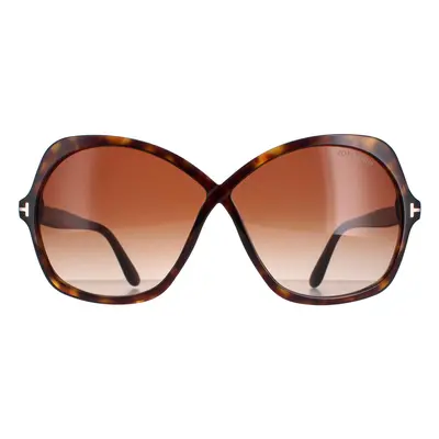 Tom Ford Sunglasses Rosemin FT1013 52F Dark Havana Brown Gradient