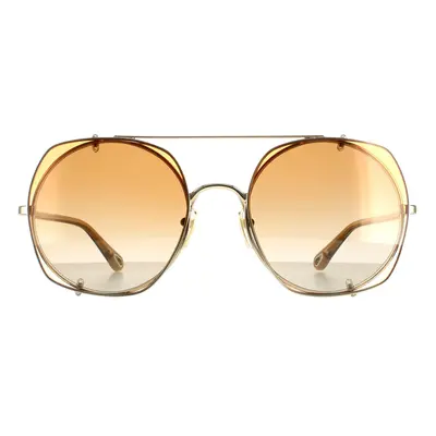 Chloe Sunglasses CH0042S 003 Gold Orange Gradient