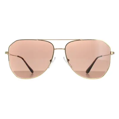 Prada Sunglasses PR63XS 5AK05D Gold Brown Grey Mirror Internal