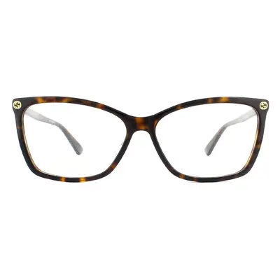 Gucci Glasses Frames GG0025O 002 Dark Havana Women