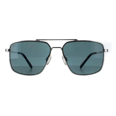 Serengeti Sunglasses Aitkin SS554003 Shiny Silver Saturn Petrol Blue Polarized