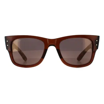 Ray-Ban Sunglasses RB0840S Mega Wayfarer 663693 Transparent Brown and Havana Gold Mirror