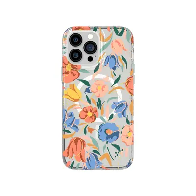 Tech21 EvoArt - Apple iPhone 13 Pro Max Case MagSafe Compatible - Peach Tulip