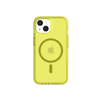 Tech21 EvoCheck - Apple iPhone 14 Case MagSafe Compatible - Acid Yellow