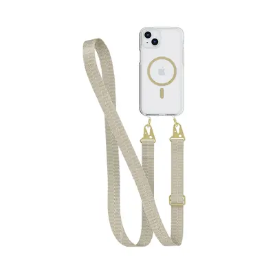 Tech21 FlexQuartz - Apple iPhone 15 Plus Case MagSafe Compatible with Cross-Body - Gold