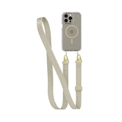 Tech21 FlexQuartz - Apple iPhone 15 Pro Max Case MagSafe Compatible with Cross-Body - Gold