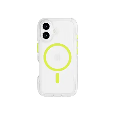 Tech21 FlexPro - Apple iPhone 16 Case MagSafe Compatible - Neon Green Glow in the Dark