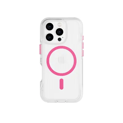 Tech21 FlexPro - Apple iPhone 16 Pro Case MagSafe Compatible - Neon Pink/Orange Glow in the Dark