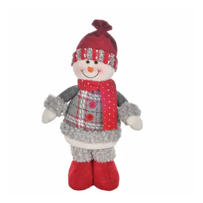 Karaca Home New Year Christmas Standing Snowman Plush Toy Decoration, 34cm, Multi