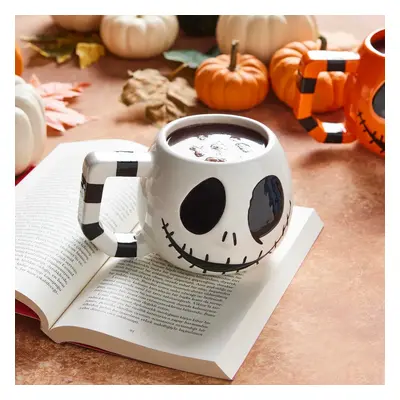 Karaca Halloween Creepy Ceramic Mug, 10cm, White Black