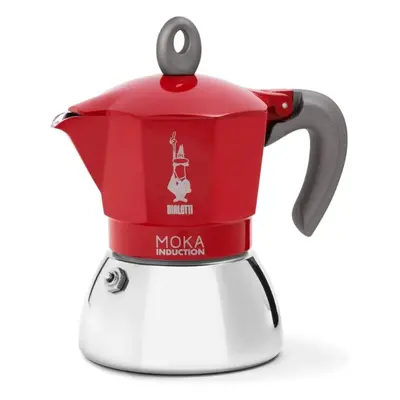 Bialetti Moka Espresso Turkish Coffee Maker, Cups, Red