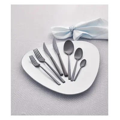 Karaca Tivoli 28-Piece Stainless Steel Cutlery Set for People, Black