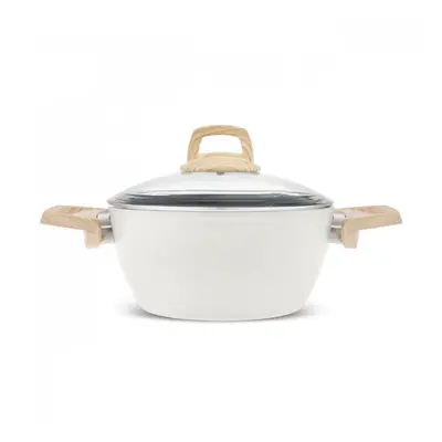 Karaca Swiss Crystal Stockpot with Lid, 24cm, Creamy