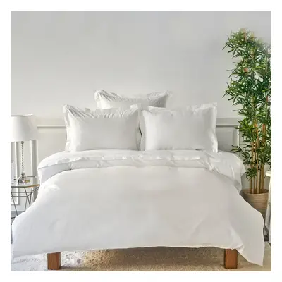 Karaca Home Moonrise Percale Embroidered Duvet Cover Set, Double, White