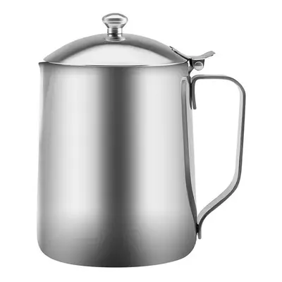 Karaca Barista Stainless Steel Milk Jug with Lid, 0.7L, Silver