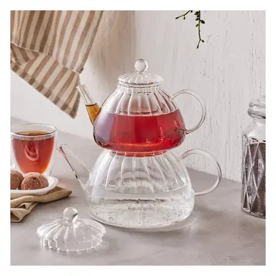 Karaca Lori Borosilicate Glass Teapot Set, Transparent