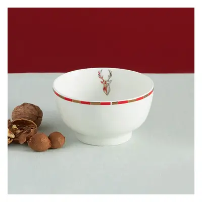 Karaca Aries Porcelain Snack Bowl, 12cm, Red Yellow Multi