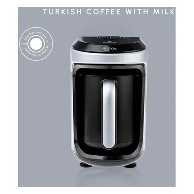 Karaca Hatır Hüps Turkish Coffee Maker and Milk Steamer, 535W, Silver