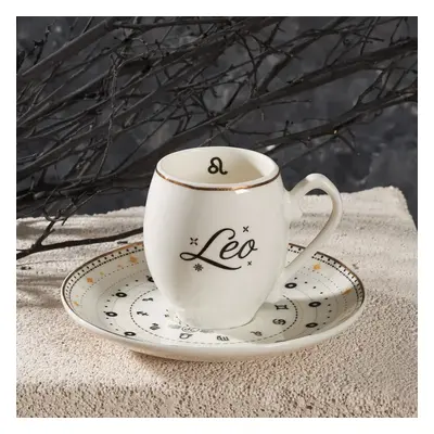 Karaca Signs of the Zodiac Leo Porcelain Espresso Turkish Coffee Cup, 90ml, Multi