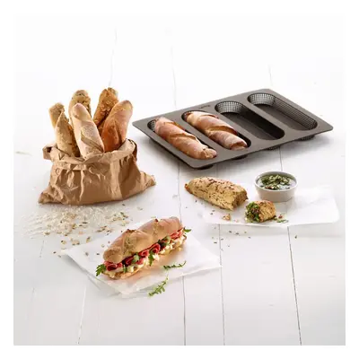 Lèkuè Non-Stick Baguettes Mould, Small, Brown