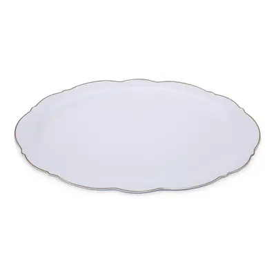 Karaca Romantic Porcelain Serving Platter, 35.5cm, White Gold