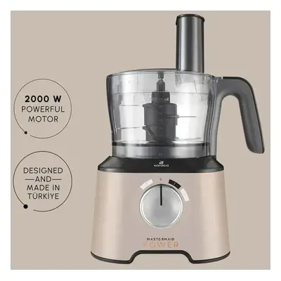 Karaca Mastermaid Power Multifunctional in Food Processor Set, 2000W, 1.5L, Iconic Beige