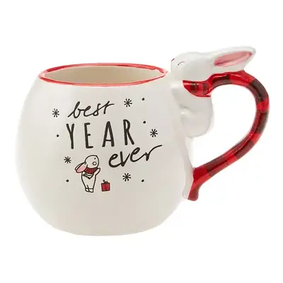 Karaca New Year Christmas Rabbit Ceramic Mug, 450ml, Multi