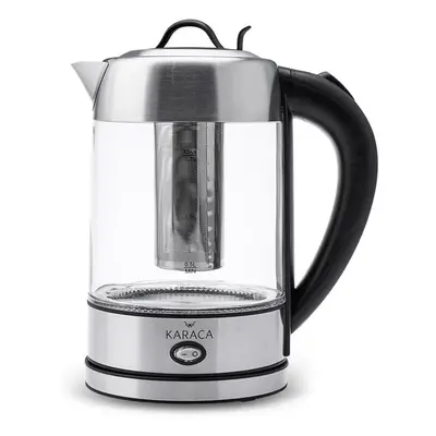 Karaca Glass Herbal Tea Maker and Kettle, 1.7L, Inox