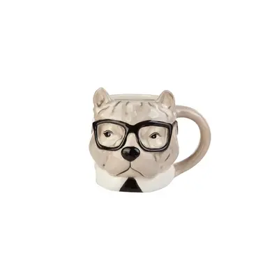 Karaca Animal Bulldog Stoneware Mug, 483ml, Multi