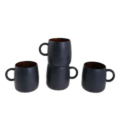 Karaca Galactic Reactive Glaze Mug Set for People, ml, Black