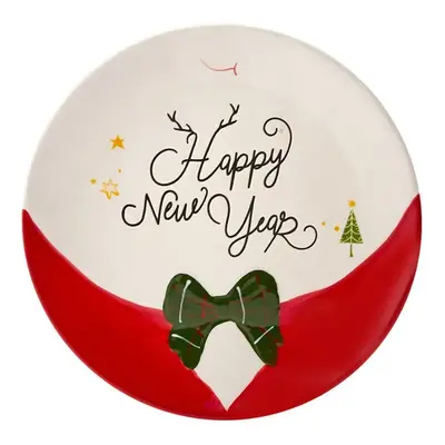 Karaca New Year Christmas Ceramic Side Plate, 20cm, Multi