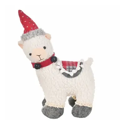 Karaca Home New Year Christmas Alpaca Plush Toy Decoration, 28cm, Multi