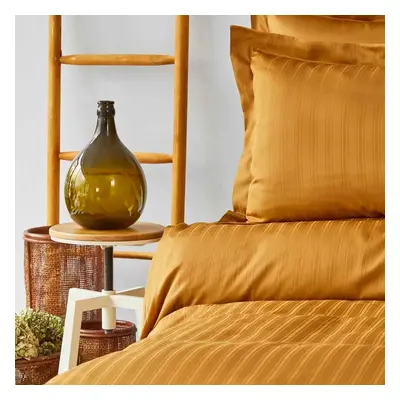 Karaca Home Charm Bold 100% Turkish Cotton Duvet Cover Set with Bed Sheet, Single, Mustard