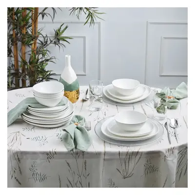 Karaca Catrice 18-Piece Porcelain Dinner Set for People, White