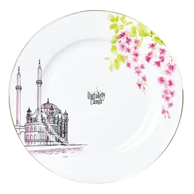 Karaca​ Istanbul Collection Erguvan Ortaköy Porcelain Dinner Plate, 27cm, Multi