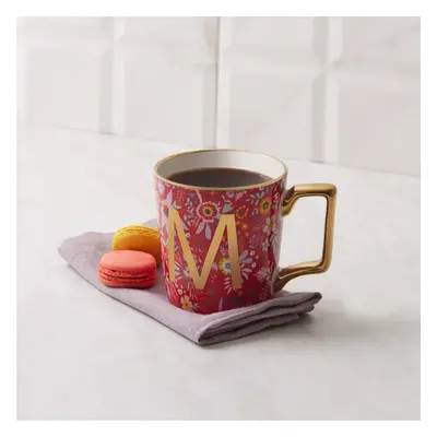 Karaca Flower Porcelain Letter Mug, 350ml, Multi