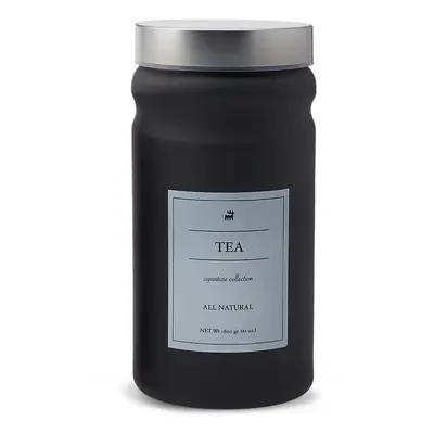 Karaca Mono Glass Tea Storage Jar, 1800ml, Black Silver