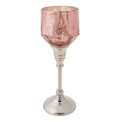 Karaca Lucca Tealight Candlestick, 24cm, Pink Multi