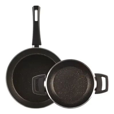 Karaca Blackgold Biogranite 2-Piece Induction Pan Set, Black Gold