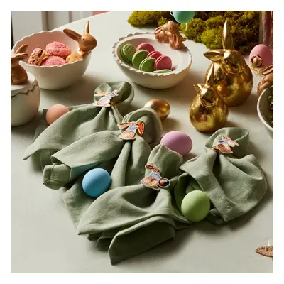 Easter Rabbit Metal Napkin Ring Set, Piece