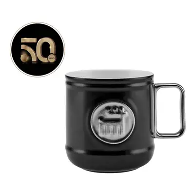 Karaca 50th Anniversary Collection Porcelain Mug, 370ml, Black Grey