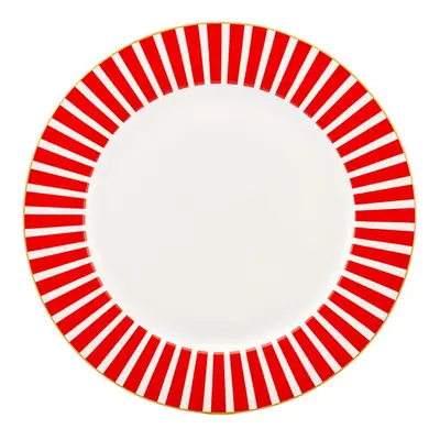 Karaca Circus Porcelain Dinner Plate, 27cm, Red White Gold