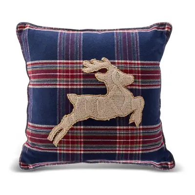 Karaca Home Woodland Deer Cozy Cushion, 45cmx45cm, Navy Blue Multi