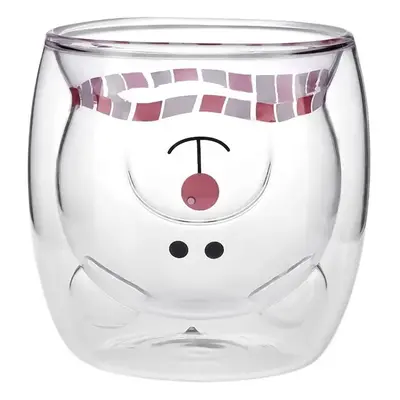 Karaca New Year Christmas Pia Mr. Bear Glass Tumbler Glass, 250ml, Transparent Multi