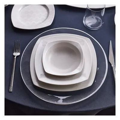 Karaca Deren 60-Piece Porcelain Dinner Set for People, White