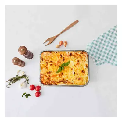 Karaca Love of Kitchen Stainless Steel Induction Lasagne Dish, 30cmx21cm, Silver