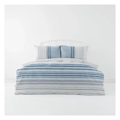 Karaca Home Aspen 100% Turkish Cotton Duvet Cover Set, Double, White Blue